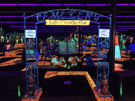 Rimmed in glowing barriers, 18 holes lure swingers of all sizes to challenge their coordination and resolve in the face of winged monsters, scowling animated trees, a. . Monster mini golf edison photos